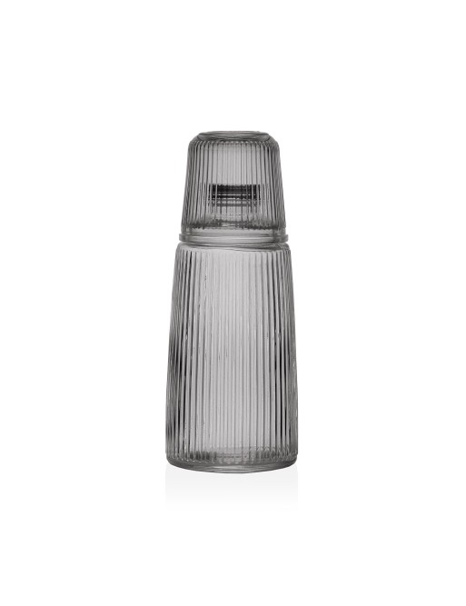 GLASS BOTTLE WITH GLASS MODEL BLACK STRIPED