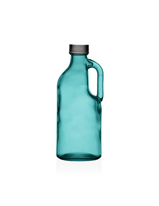 GLASFLASCHE MIT HENKEL MODELL BLAU GLASFLASCHE MIT HENKEL MODELL BLAU
