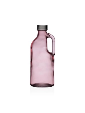 BOUTEILLE EN VERRE AVEC POIGNÉE MODÈLE ROSE