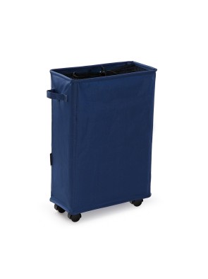 LAUNDRY BASKET WITH NAVY BLUE MESH COVER