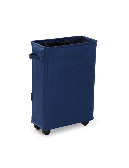 LAUNDRY BASKET WITH NAVY BLUE MESH COVER