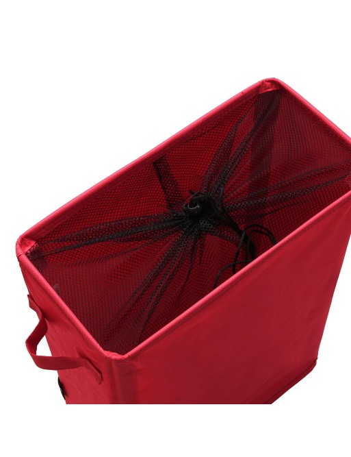 CESTO PARA LA ROPA CON CUBIERTA DE MALLA COLOR ROJO