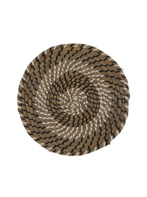 INDIVIDUELLE TISCHDECKE MODELL NATURWEISS UND SCHWARZ 38 CM