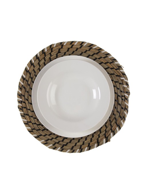 INDIVIDUAL TABLECLOTH MODEL NATURAL WHITE AND BLACK 38 CM