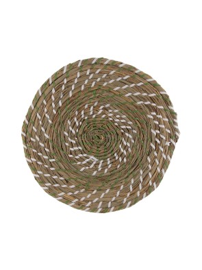 INDIVIDUAL TABLECLOTH MODEL NATURAL WHITE AND GREEN 38 CM