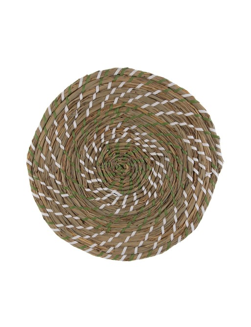 NAPPE INDIVIDUELLE MODÈLE NATUREL BLANC ET VERT 38 CM