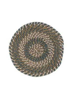 NAPPE INDIVIDUELLE MODÈLE NATUREL BLANC ET BLEU 38 CM