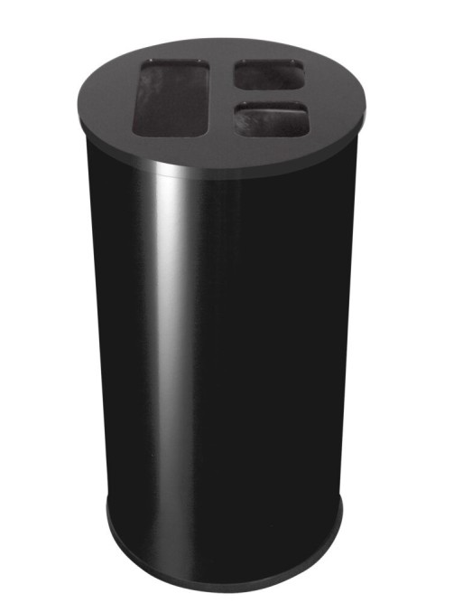 Triple recycling bin of 60 Liters with 3 buckets