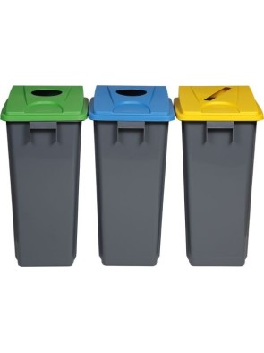 Bac de recyclage 80 litres avec poignées et couvercle