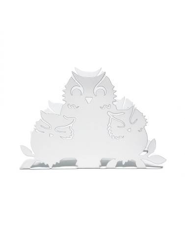 PORTE-SERVIETTE MÉTALLIQUE MODÈLE OWLS FAMILY BLANC