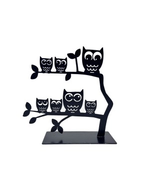 JOYERO METALICO MODELO BUHOS FAMILY NEGRO