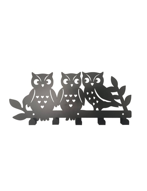 PORTE-MANTEAU EN MÉTAL MODÈLE OWLS FAMILY NOIR
