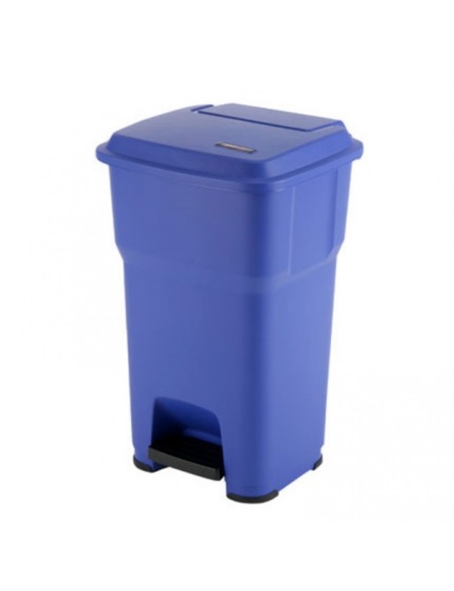 Papelera con pedal de 60L azul para el hogar y negocios – silenciosa, higiénica y sin contacto