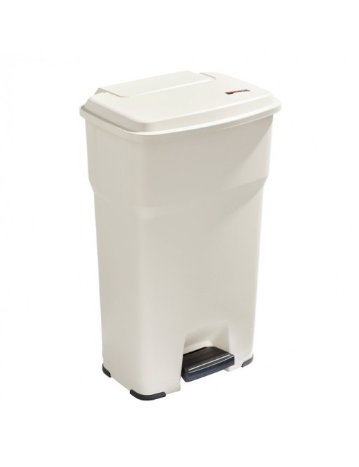 Papelera con pedal de 60L beige para el hogar y negocios – silenciosa, higiénica y sin contacto