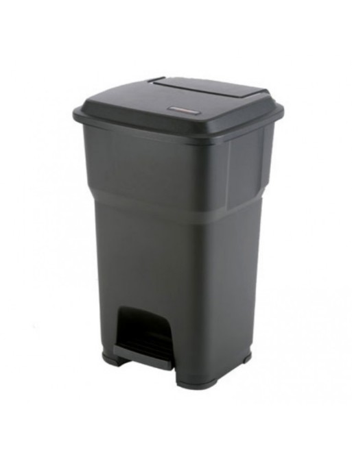 Pedal bin with a capacity of 60L black for home and business – quiet, hygienic and touchless