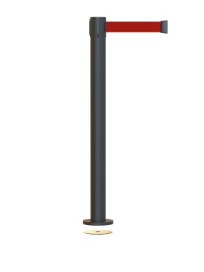 Einziehbarer Bandtrennpfosten 2 Meter mit Magnetfuß, der leicht zu entfernen und auf dem Boden zu befestigen ist Modell Magneto