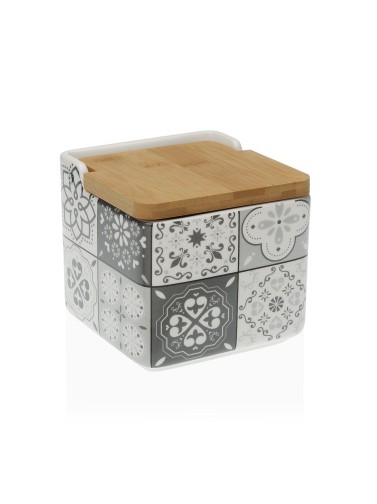 SALIÈRE EN BAMBOU AVEC COUVERCLE MODÈLE GRIS ANTIQUE