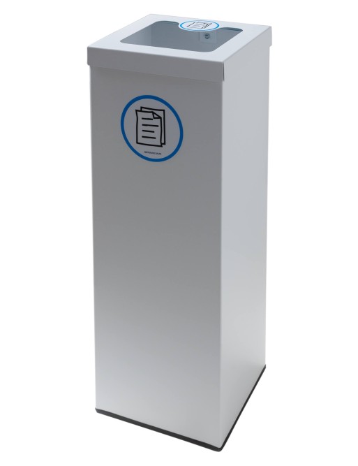 Papelera de reciclaje blanca metálica 44 Litros. Con aro para sujeción de bolsa (5 adhesivos reciclaje) Papelera de reciclaje blanca metálica 44 Litros. Con aro para sujeción de bolsa (5 adhesivos reciclaje)