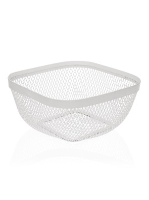 OBSTSCHALE IN WEISSEM METALLIC 26,5 x 26,5 CM