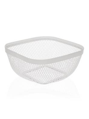 WHITE METALLIC FRUIT BOWL 26.5 x 26.5 CM