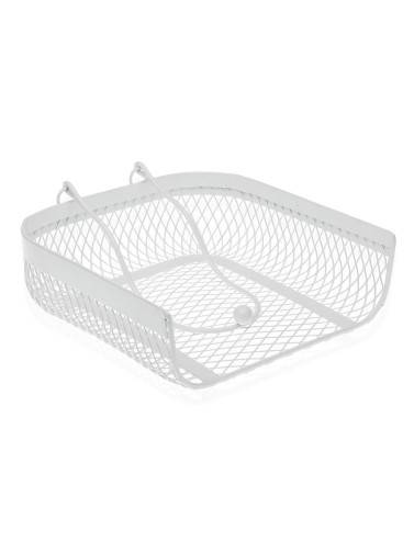 PORTE-SERVIETTE MÉTALLIQUE BLANC 20x18,5x6,8 CM