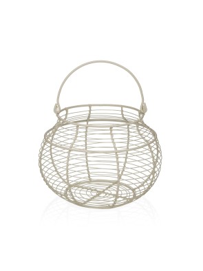 WHITE METALLIC EGG BASKET