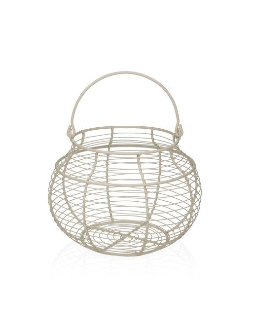 WHITE METALLIC EGG BASKET