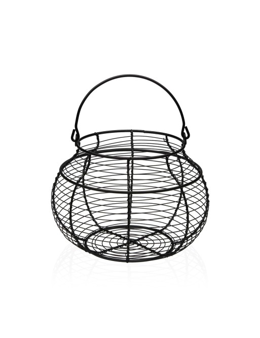 BLACK METALLIC EGG BASKET