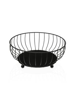 BLACK METALLIC FRUIT BOWL 27.5x27.5x 11 CM