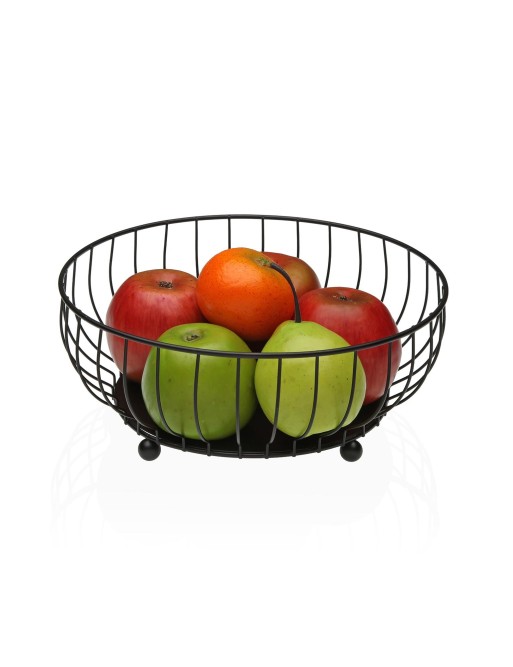 FRUTERO METALICO NEGRO 27,5x27,5x 11 CM