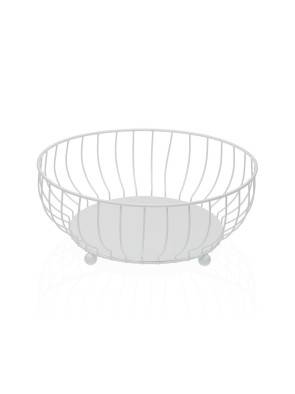 METALLIC FRUIT BOWL WHITE COLOR 27.5x27.5x11 CM