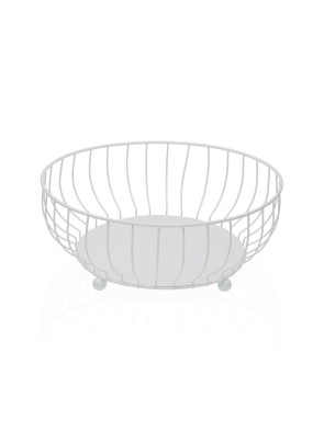 OBSTSCHALE AUS METALLIC, FARBE WEISS, 27,5x27,5x11 CM