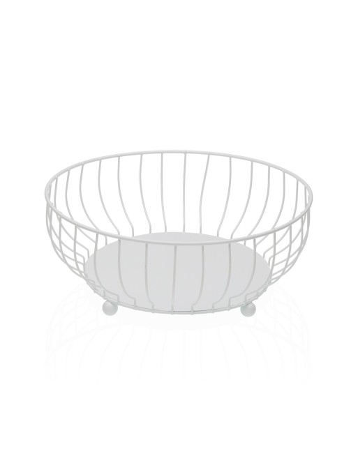 METALLIC FRUIT BOWL WHITE COLOR 27.5x27.5x11 CM