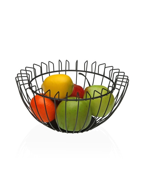 BLACK METALLIC FRUIT BOWL 26x26x12 CM