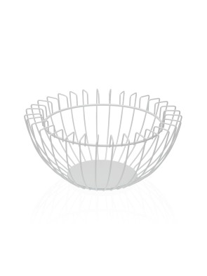 OBSTSCHALE AUS METALLIC, FARBE WEISS, 26x26x12 CM