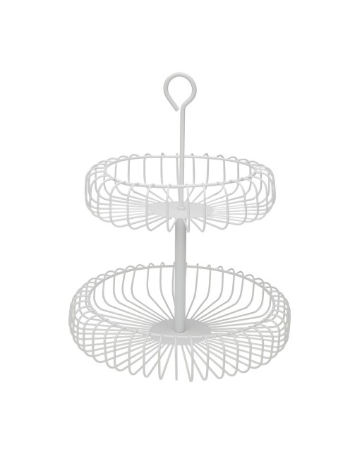 WHITE METALLIC FRUIT BOWL MODEL TWO FLOORS WHITE