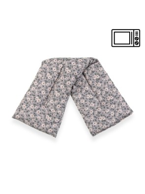 ALMOHADA TERMICA TEXTIL 45x12,5 CM MODELO FLORES BLANCAS