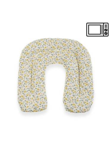 THERMAL TEXTILE PILLOW 30x28 CM YELLOW FLOWER MODEL
