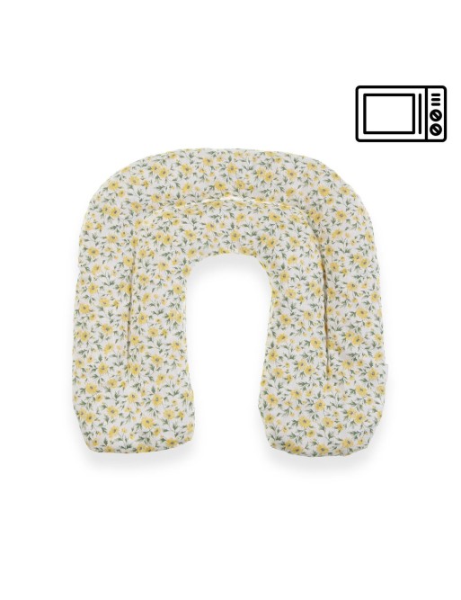 ALMOHADA TERMICA TEXTIL 30x28 CM MODELO FLOR AMARILLA