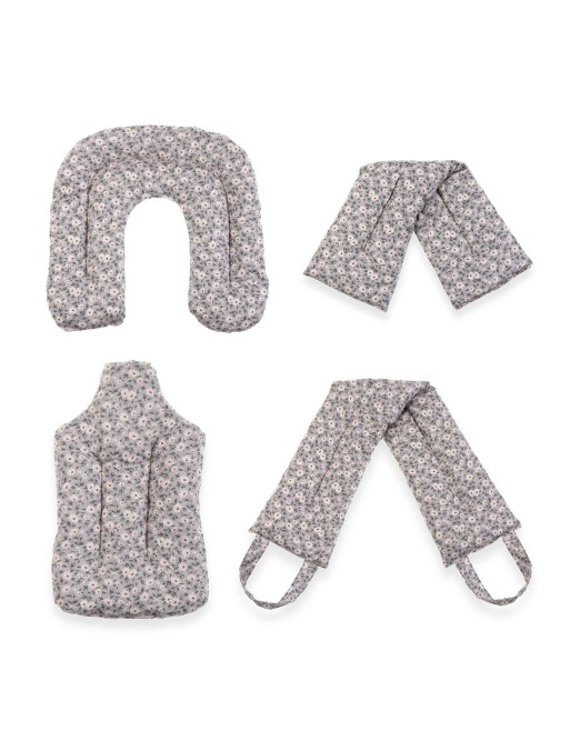 THERMAL TEXTILE PILLOW 30x28 CM MODEL WHITE FLOWERS