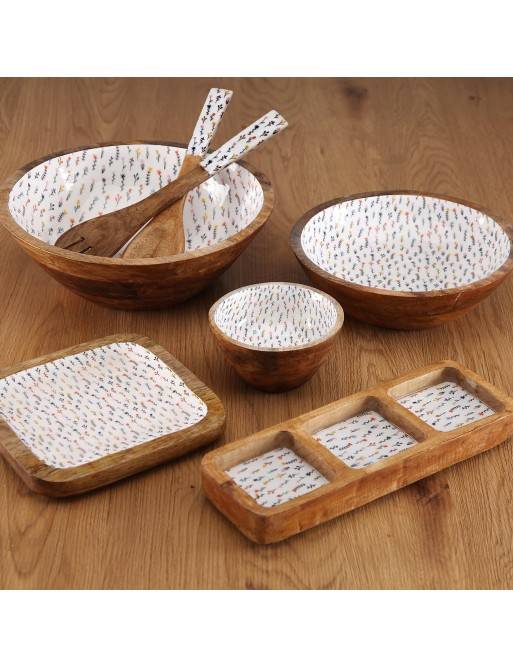 SET MIT ZWEI HOLZUTENSILIEN MODELL FLORA