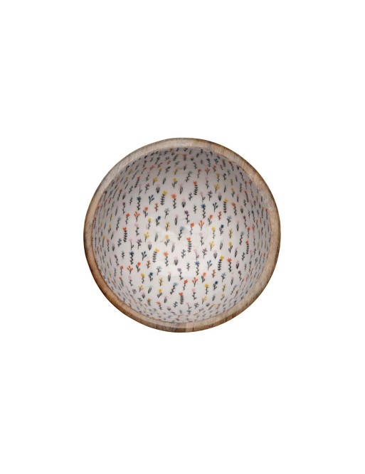 BOL EN BOIS ÉMAILLÉ MODÈLE FLORA 13x7CM BOL EN BOIS ÉMAILLÉ MODÈLE FLORA 13x7CM
