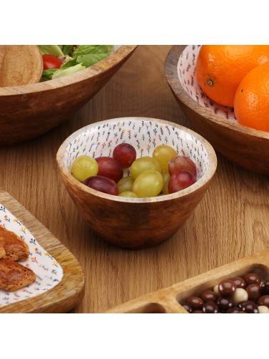 BOL ESMALTADO DE MADERA MODELO FLORA 13x7CM