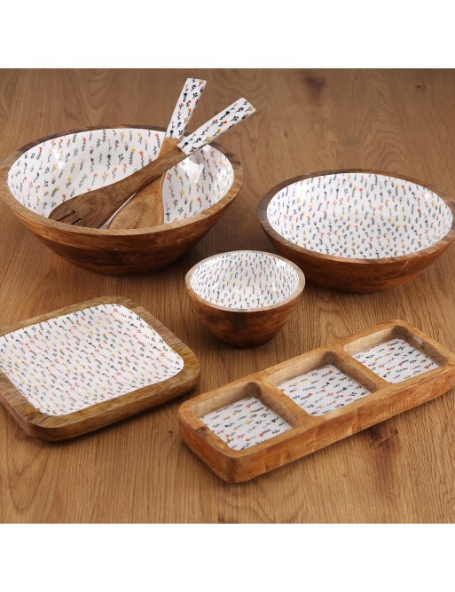 ENAMEL WOODEN BOWL MODEL FLORA 13x7CM ENAMEL WOODEN BOWL MODEL FLORA 13x7CM