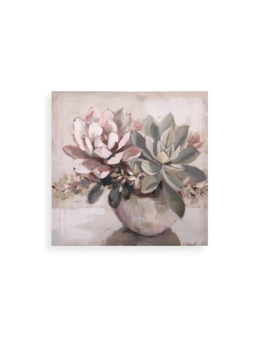 ZWEI BLUMENMODELL-GEMÄLDE 40x40 CM