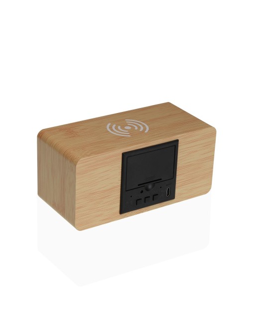 HORLOGE EN BOIS AVEC STATION DE CHARGE MODÈLE RECTANGLE