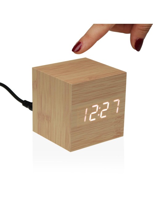 WOODEN CLOCK WITH LED SQUARE MODEL