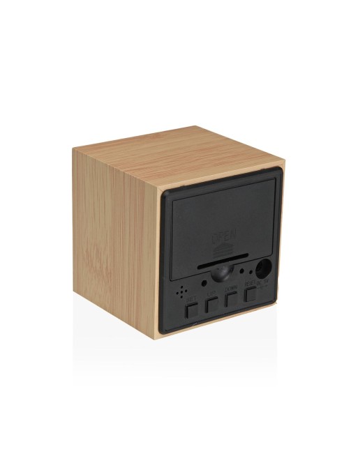 RELOJ DE MADERA CON LED MODELO CUADRADO