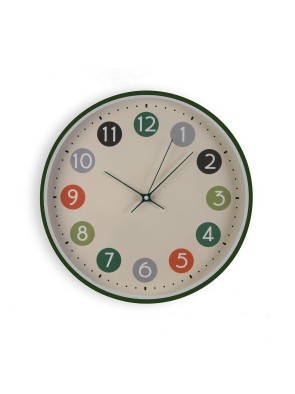 RELOJ DE PARED MODELO VERDE MULTICOLOR 30 CM