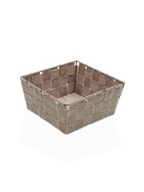 SQUARE BASKET OF 19x19 CM BROWN MODEL
